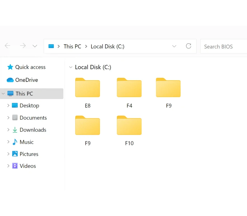 Locate the Correct BIOS Folder