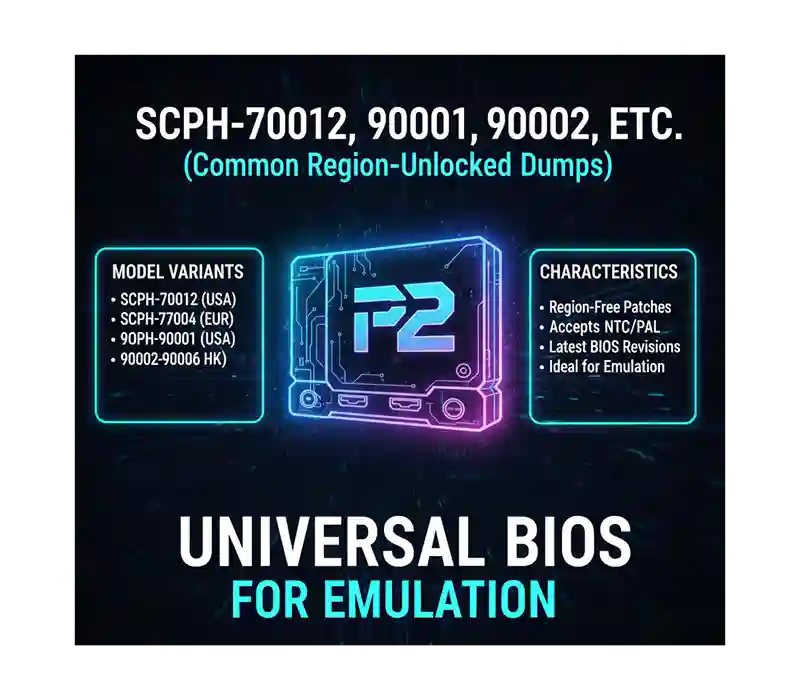 SCPH-70012, 90001, 90002, etc. (Common Region-Unlocked Dumps)