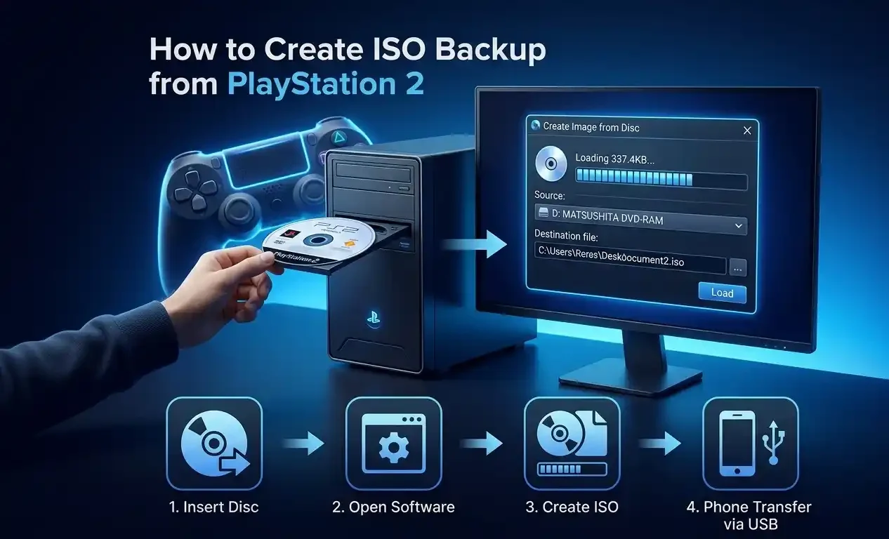 Create ISO from PS2 disc using PC